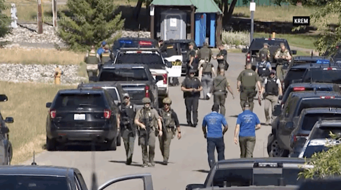 law enforcement gathers at scene of Idaho firefighter shooting