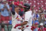 Fermín hits first major league homer to break tie in the Cardinals’ victory over the Braves