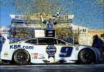 Elliott steals Kansas Speedway race in wild overtime finish, secures spot in 3rd round of playoffs