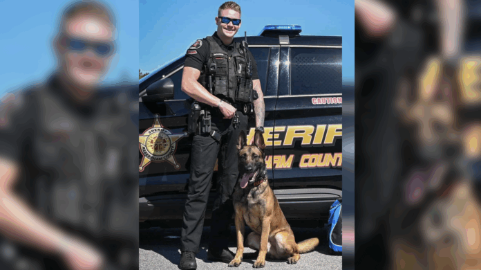 HCSO Deputy Holden Helcher and K9 Bane