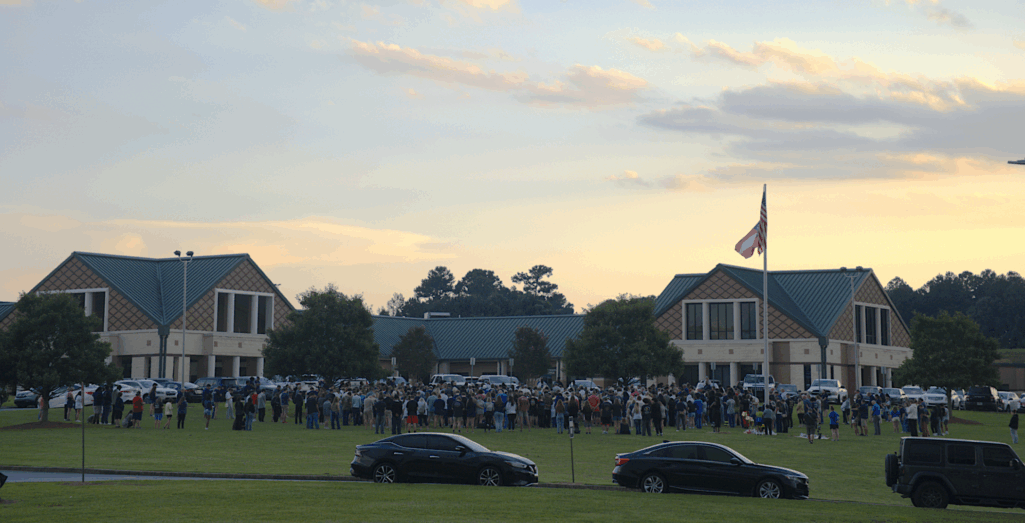 A memorial at Apalachee High School, one year after a fatal shooting killed four
