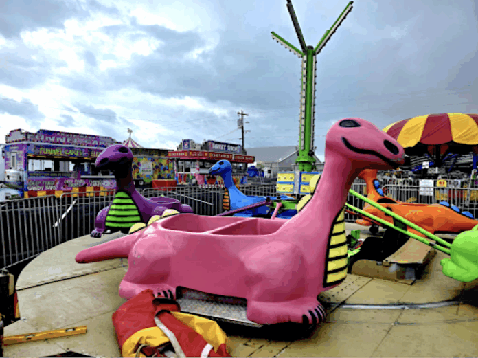 dinosaur at the fair