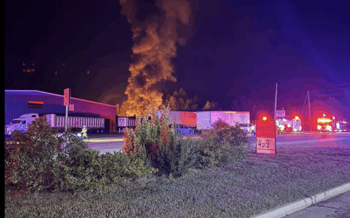 commercial fire on Hwy. 123