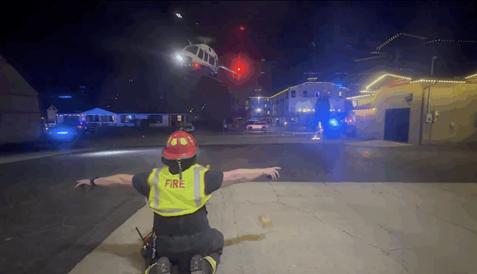 Air Life 14 lands at Helen Fire Department