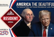 Public lands group files suit over new national park pass that features Trump
